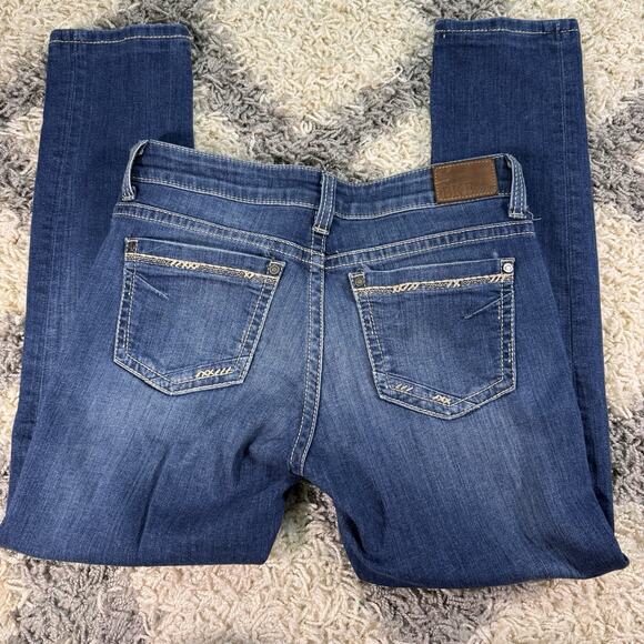 BKE Buckle Harper Women Jeans 27R Bootcut Stretch Distressed‎ Blue - Picture 8 of 9